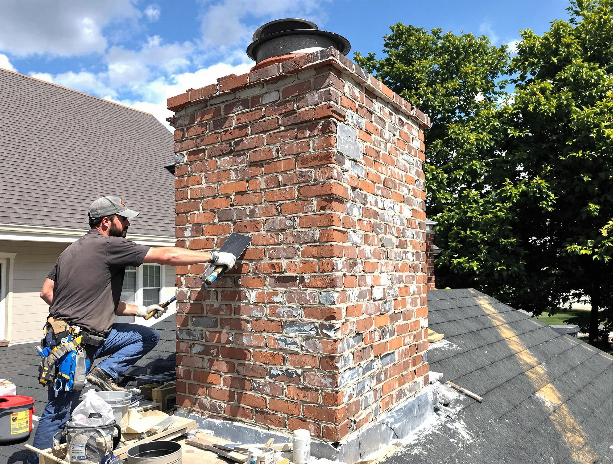 Completed chimney rebuild by Teaneck Chimney Sweep in Teaneck, NJ