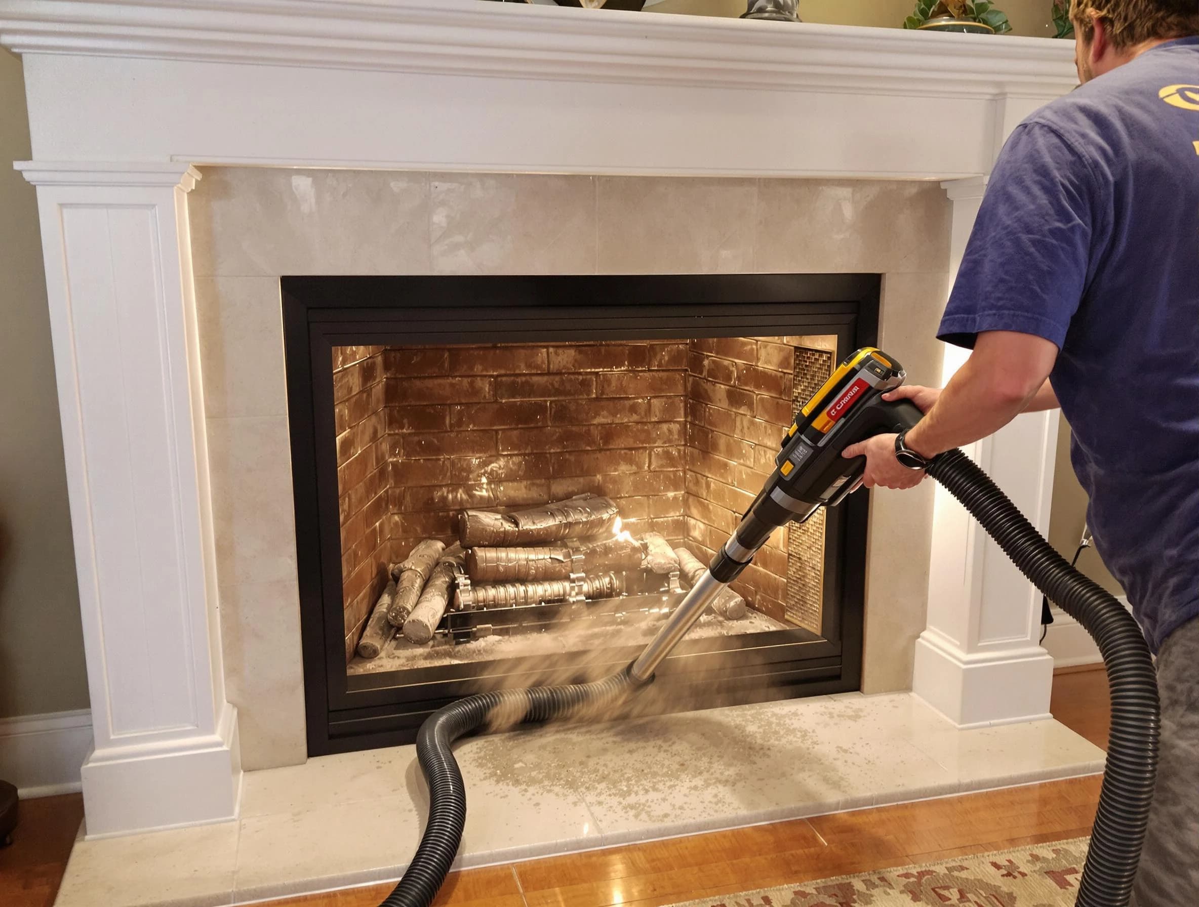 Fireplace cleaning performed by Teaneck Chimney Sweep in Teaneck, NJ