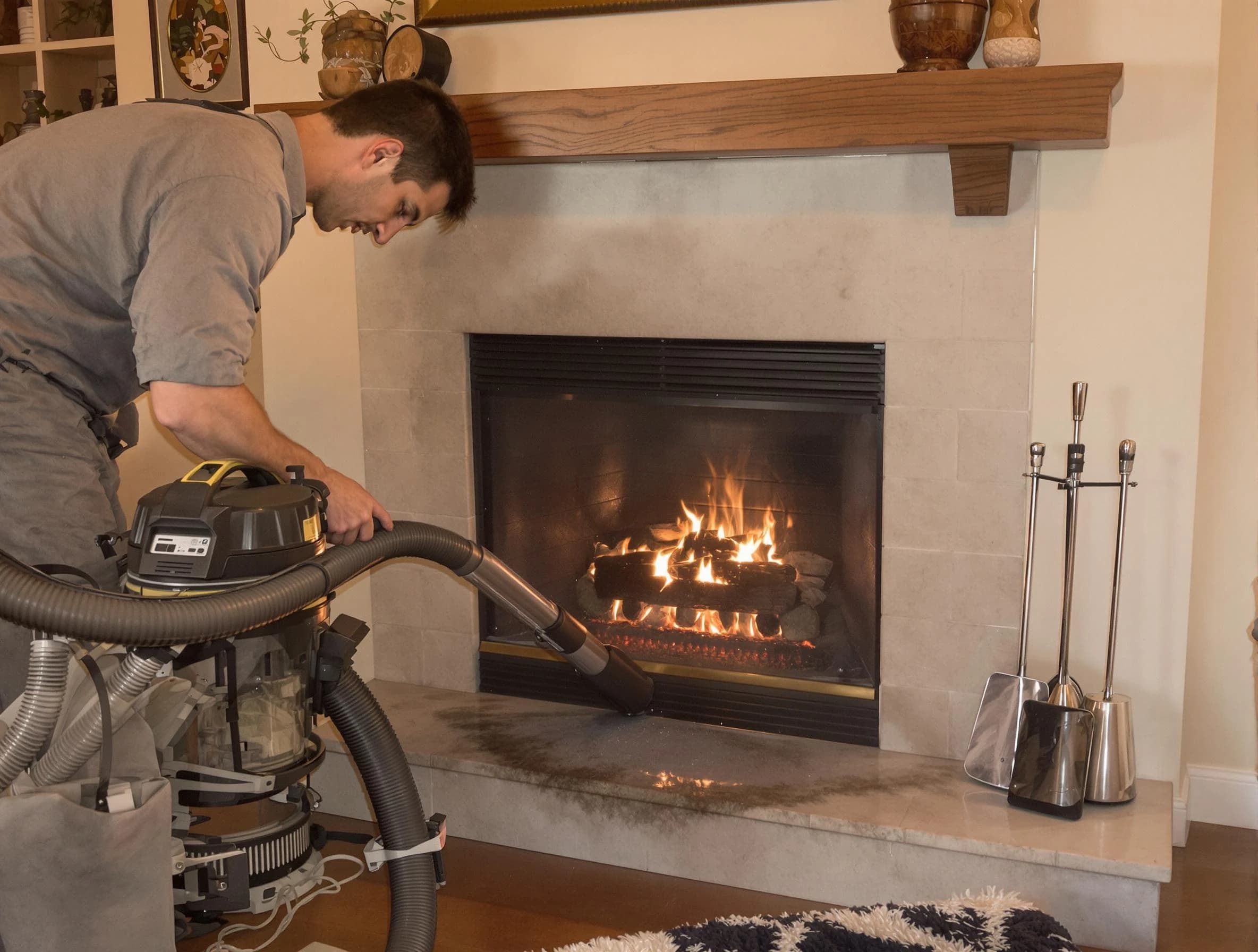 Routine fireplace upkeep by Teaneck Chimney Sweep in Teaneck, NJ