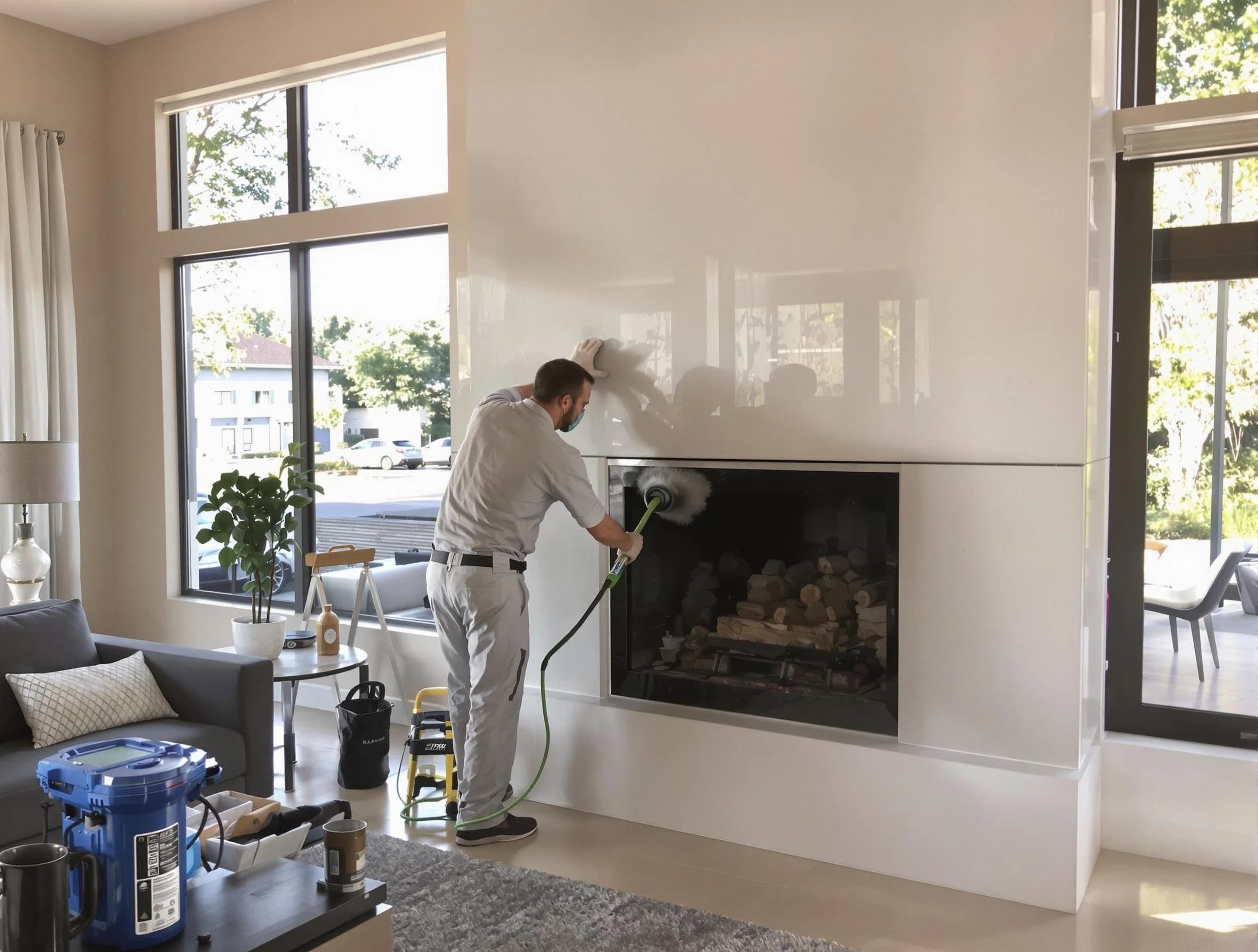 Teaneck Chimney Sweep performing thorough soot removal in Teaneck, NJ