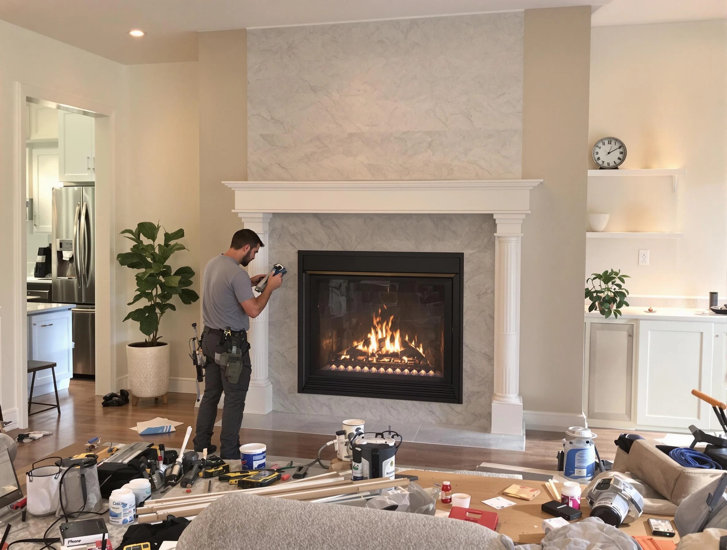 Newly installed fireplace by Teaneck Chimney Sweep in Teaneck, NJ